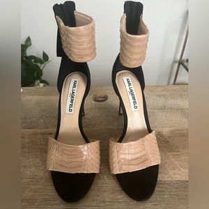 Karl Lagerfeld Snake Skin Moyen Leather Heels size 8
